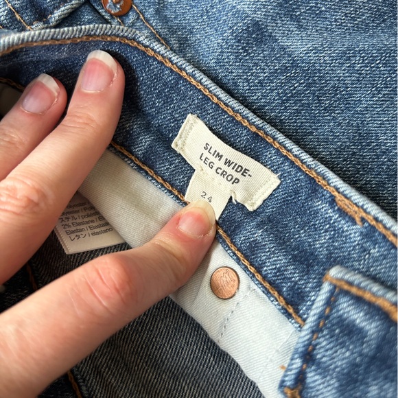 Madewell | Slim Wide Leg Crop Jeans - Raw Hem - Picture 3 of 4